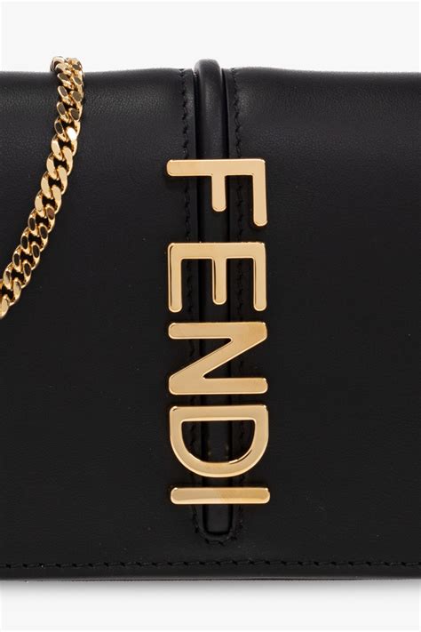 fendi fendigraphy wallet on chain|Fendi continental wallet with chain.